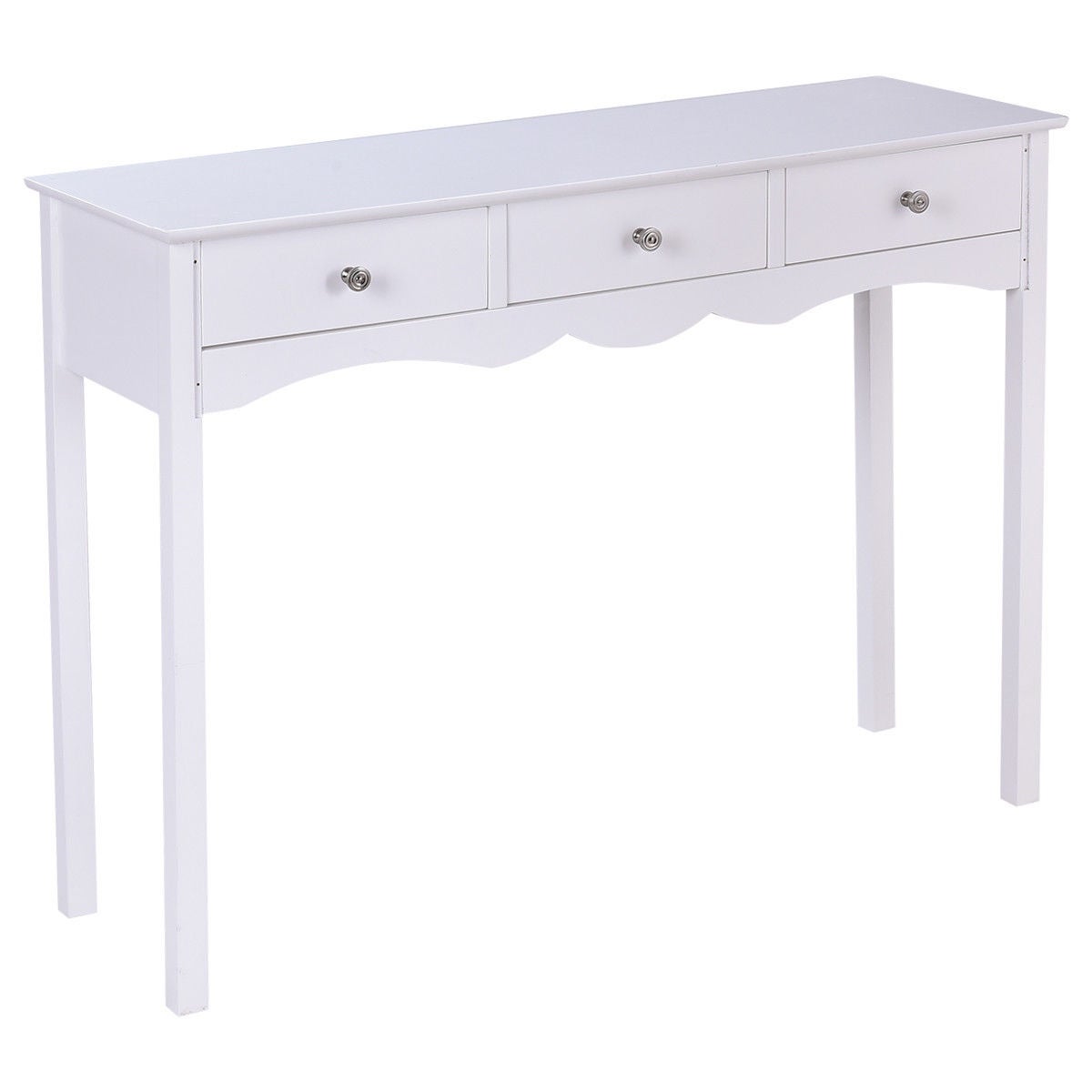 Hall table Side Table with 3 Drawers-White - 39.4