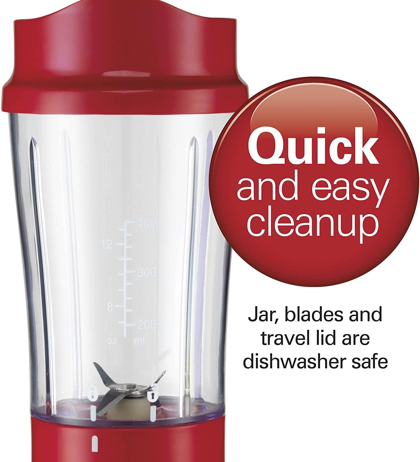 Shakes and Smoothies with BPA-Free Personal Blender, 14 oz, Raspberry