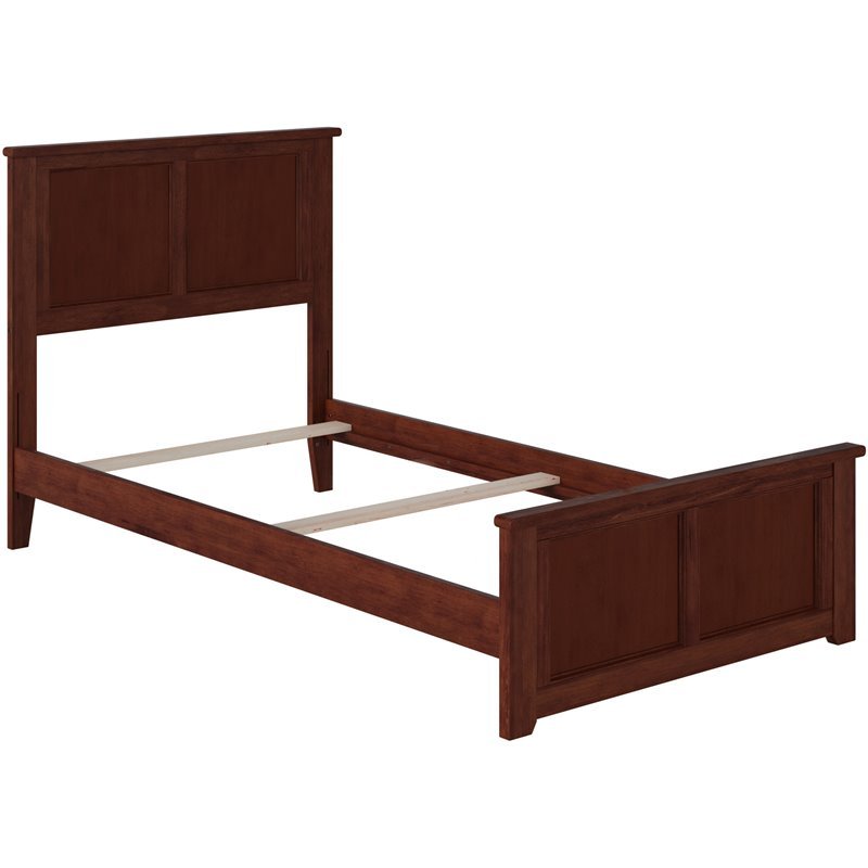 Leo & Lacey Classic Hardwood Eco-Friendly Platform Bed, Twin, Walnut