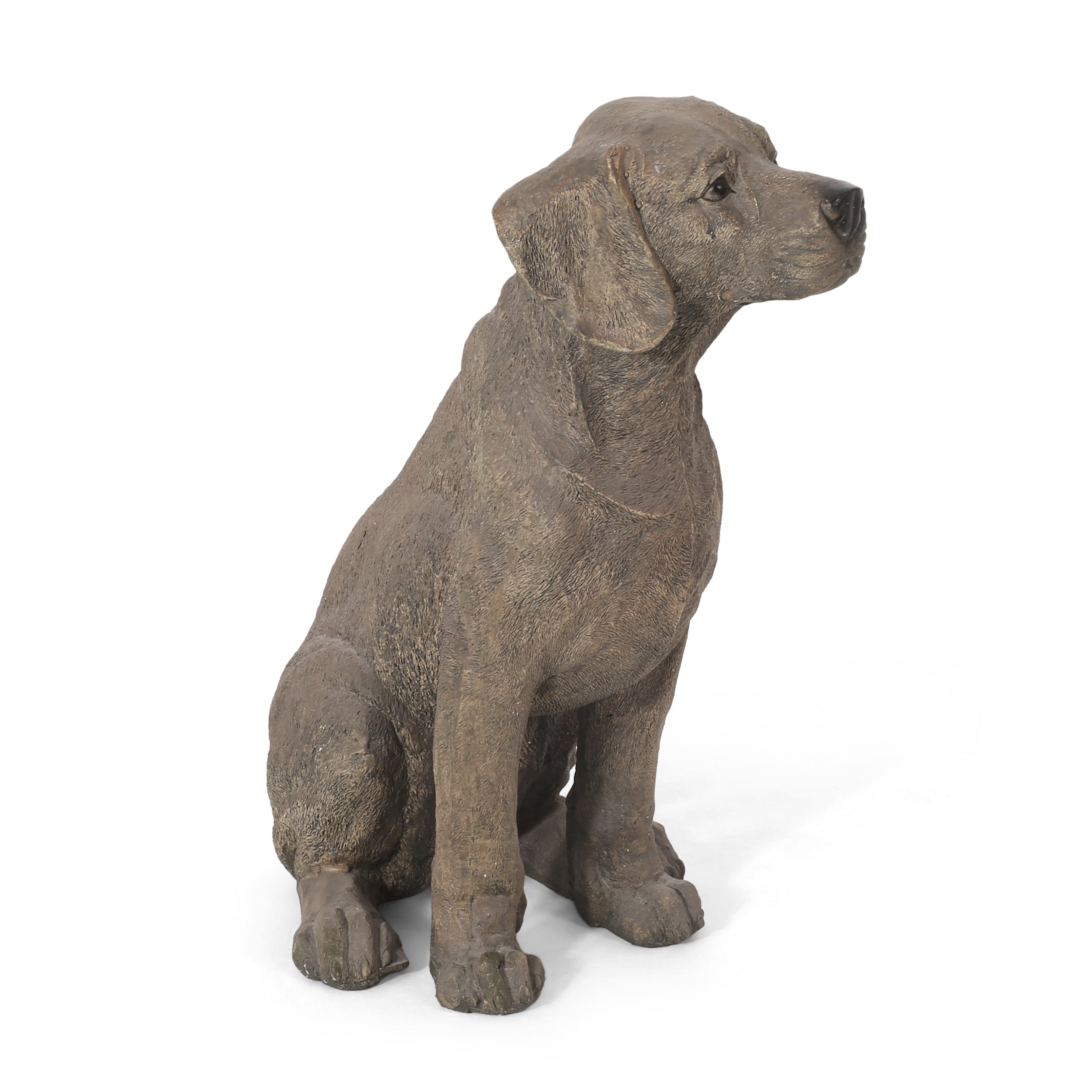 Hayesville Outdoor Dog Garden Statue, Dark Brown