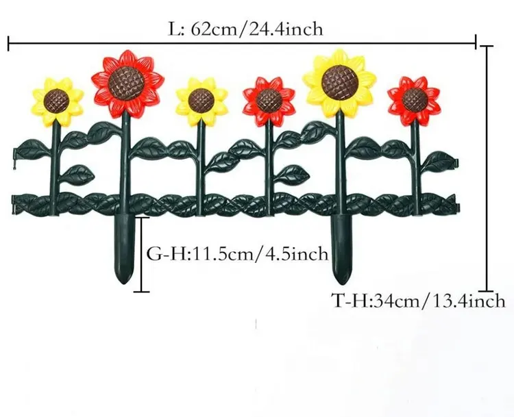 Outdoor supplies sunflower protector plastic fence border edge garden lawn edging