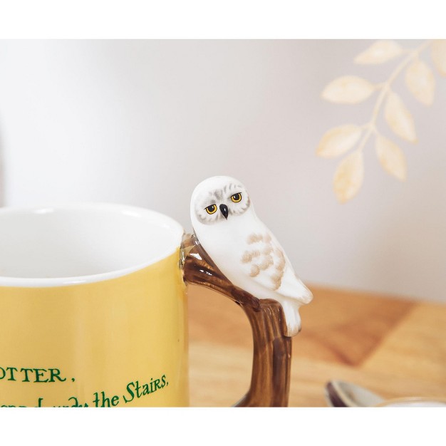 Silver Buffalo Harry Potter Envelope Ceramic Mug With Sculpted Hedwig Handle Holds 20 Ounces