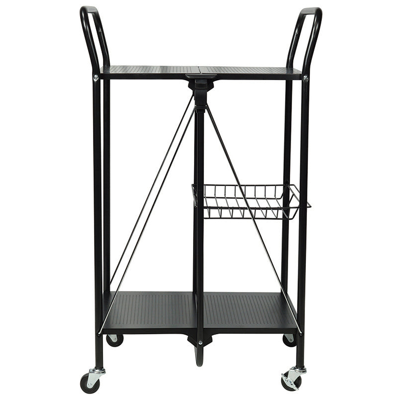 Apollo Hardware A-KC45AB Folding Utility and Kitchen Cart with 2 inch rubber wheels. (Black)