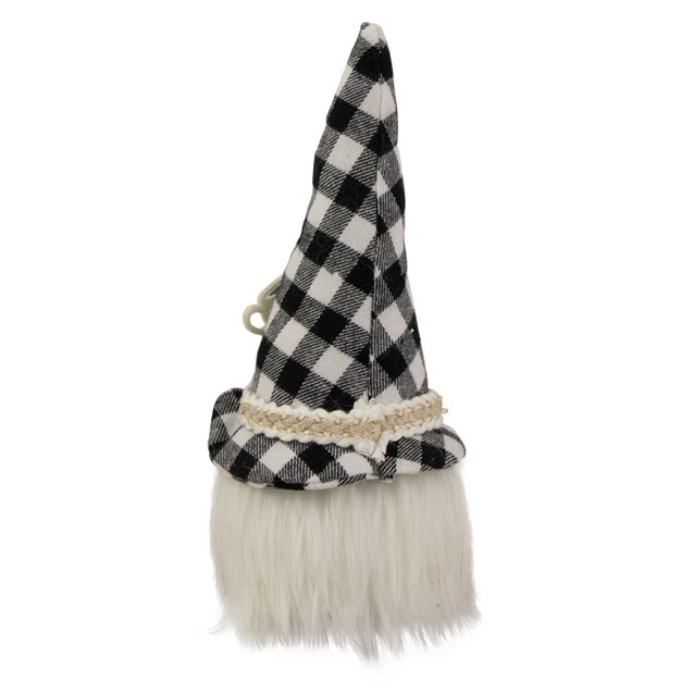 Black And White Buffalo Plaid Coffee Gnome