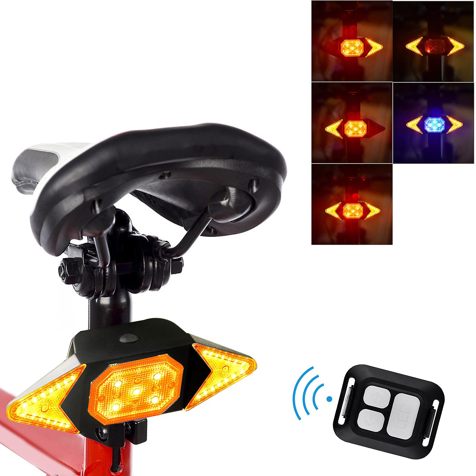 Led Turn Signal Bike Light Usb Rechargeable Bicycle Tail Light With Direction Indicator Waterproof Cycling Safety Light Intelligent Remote Control Cyc