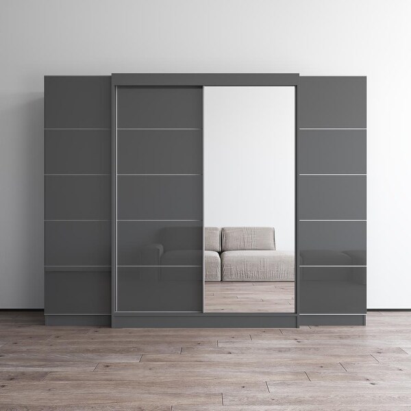 Aria 2D-EXEX Wardrobe with 1 Mirror - - 37844243