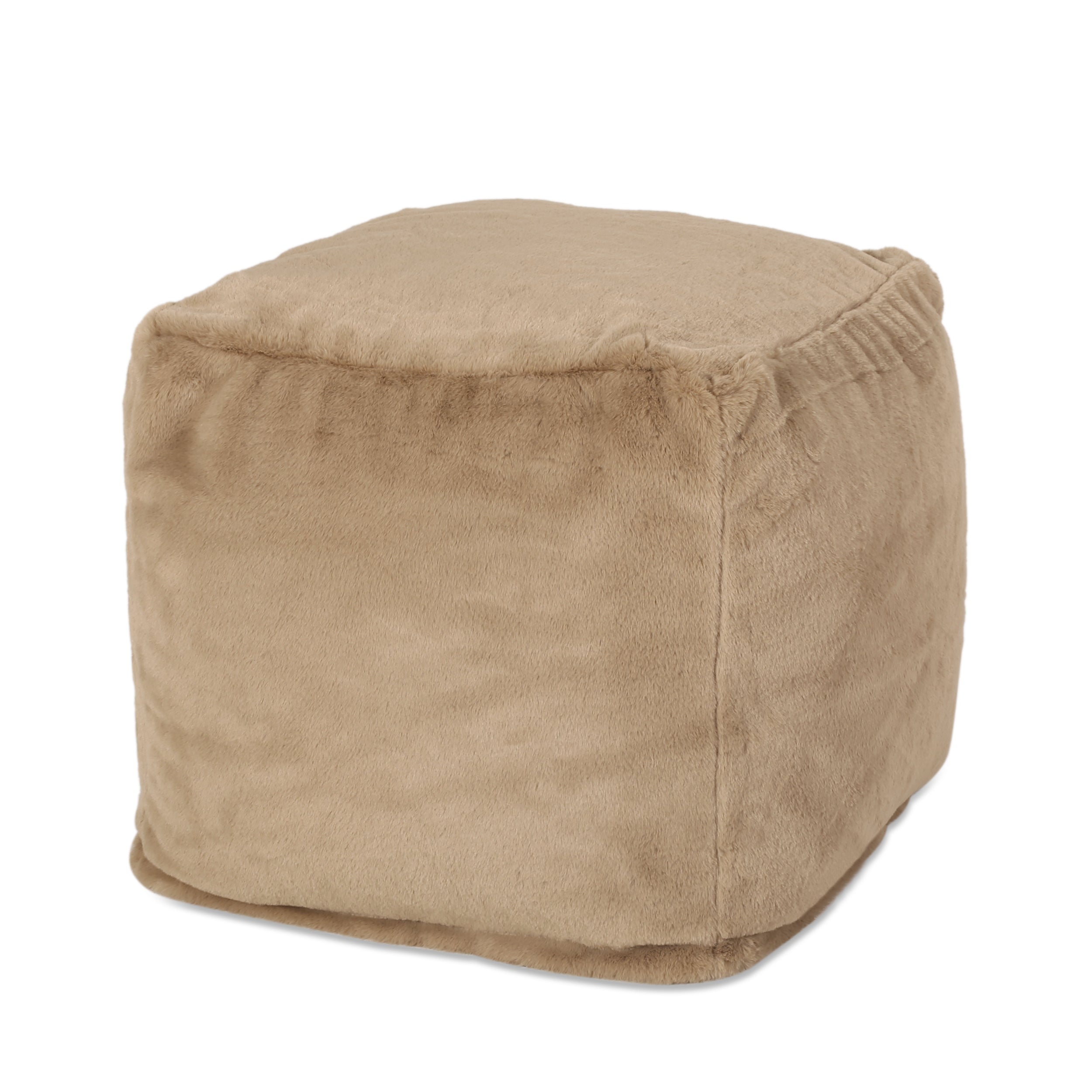 Pickerel Modern Glam Faux Fur Cube Pouf