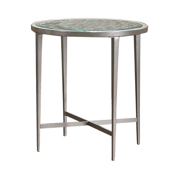 Furniture of America Fage Contemporary Silver 21-inch Side Table