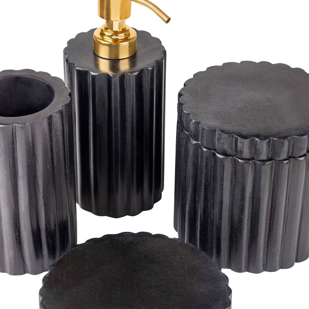 GAURI KOHLI Roksana 4-Piece Black Marble Bath Accessories Set GK51103