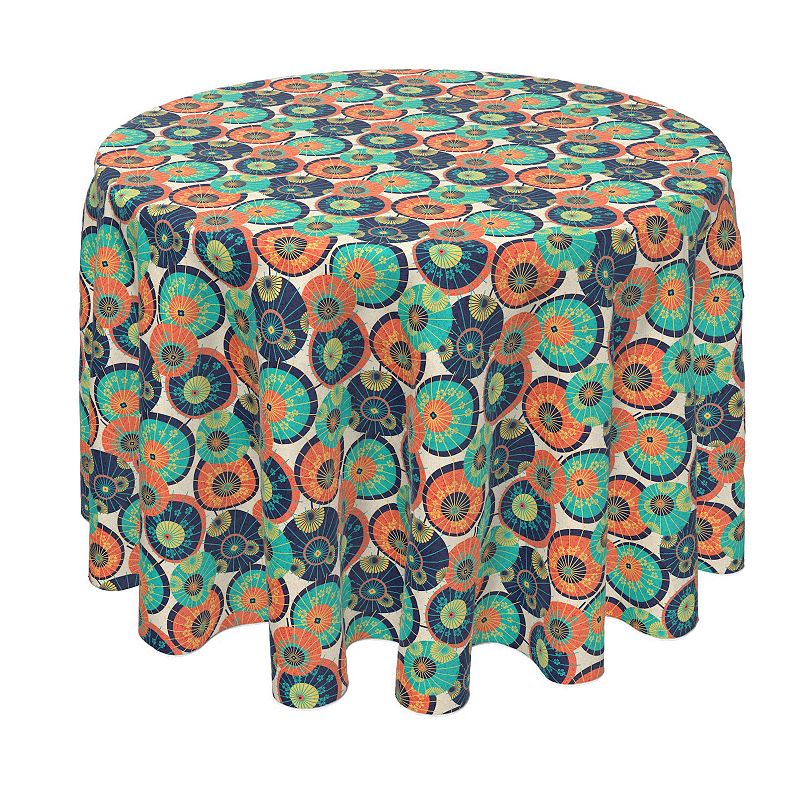 Round Tablecloth， 100% Polyester， 70 Round， Traditional Japanese Umbrella