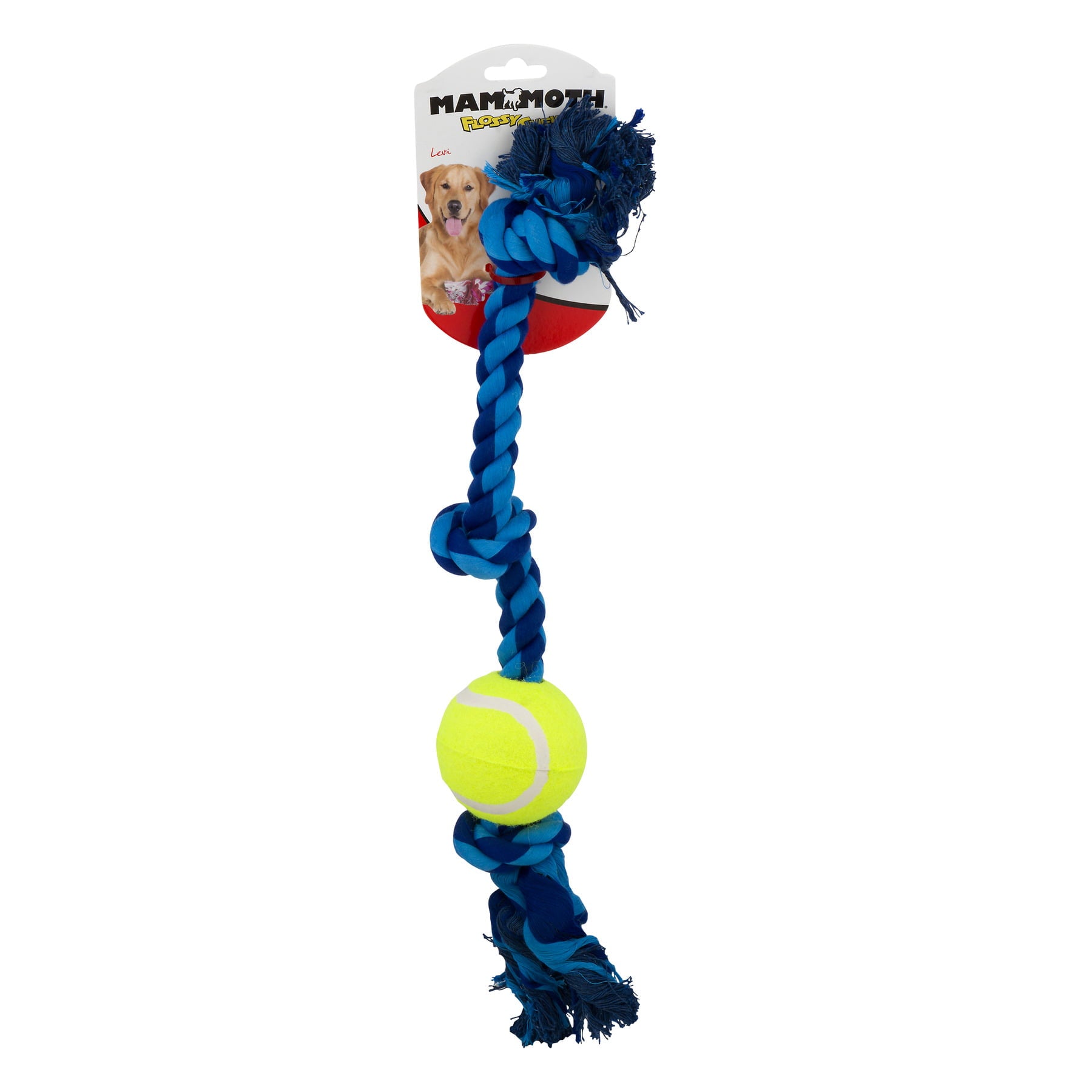 Mammoth Flossy Chews 3 Knot Rope Tug Dog Toy， Multi-color