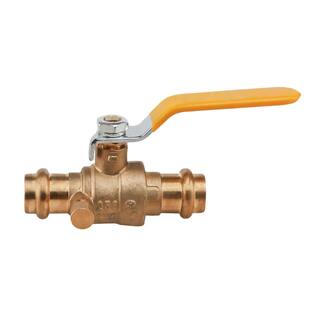 The Plumber's Choice 12 in. Press Brass Ball Valve with Drain (Pack of 5) VLV532012D-5