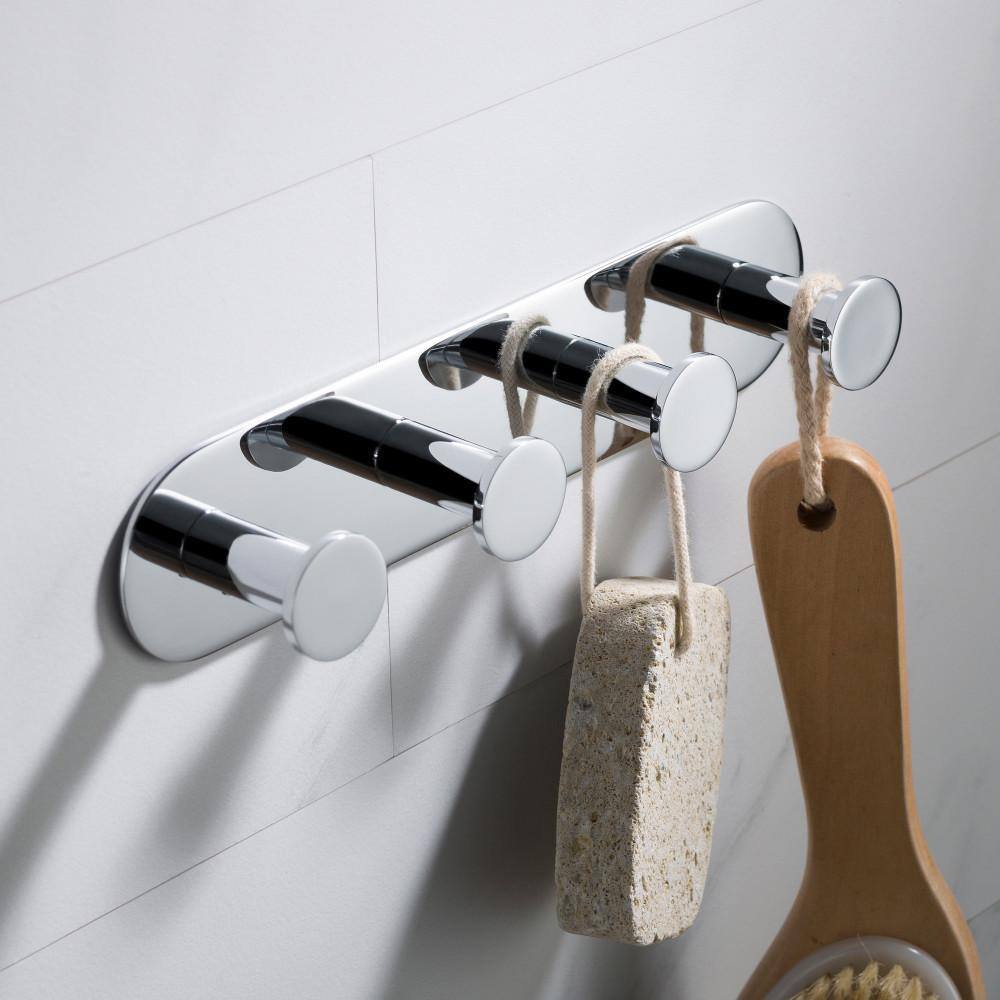 KRAUS Elie Bathroom Robe and Towel Hook Rack with 4-Hooks in Chrome KEA-18804CH