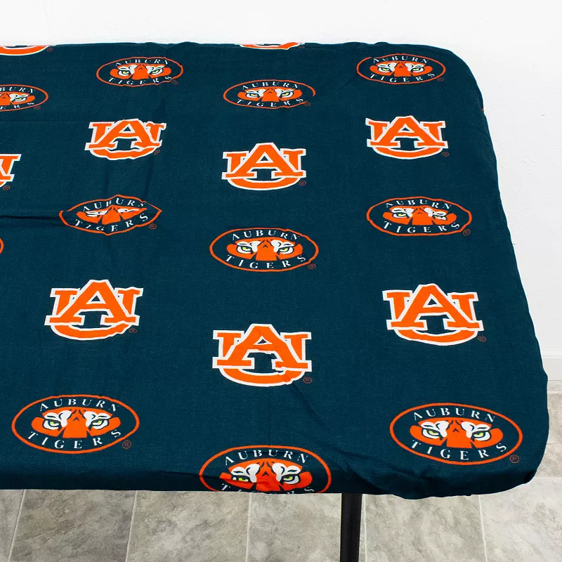 NCAA Auburn Tigers Tailgate Fitted Tablecloth， 72 x 30