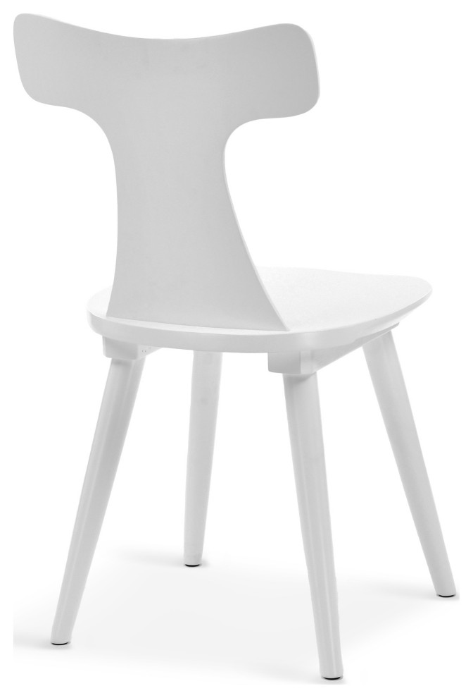 Set of 2 Curved Slat Back Wooden Dining Chairs  Counter Chairs   Farmhouse   Dining Chairs   by Duhome inc  Houzz