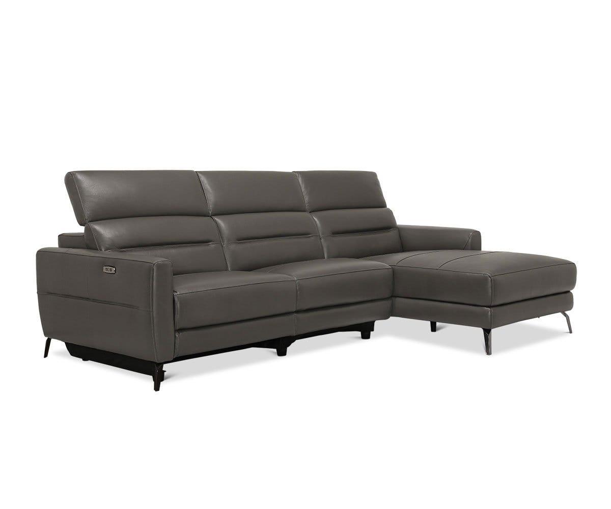 Vetali Leather Power Reclining Right Sectional