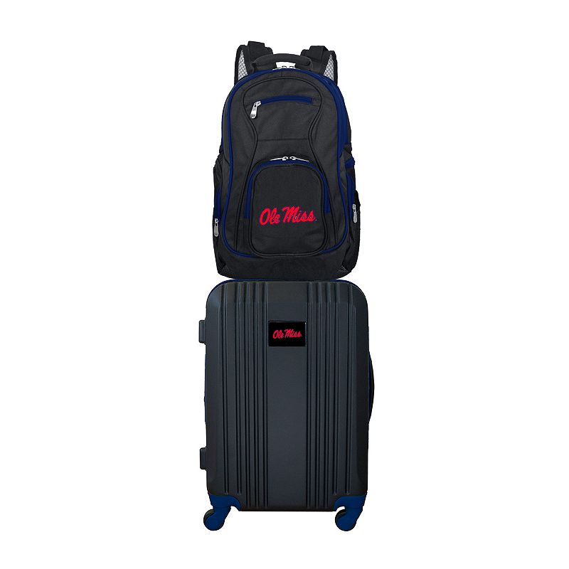 Ole Miss Rebels Wheeled Carry-On Luggage and Backpack Set