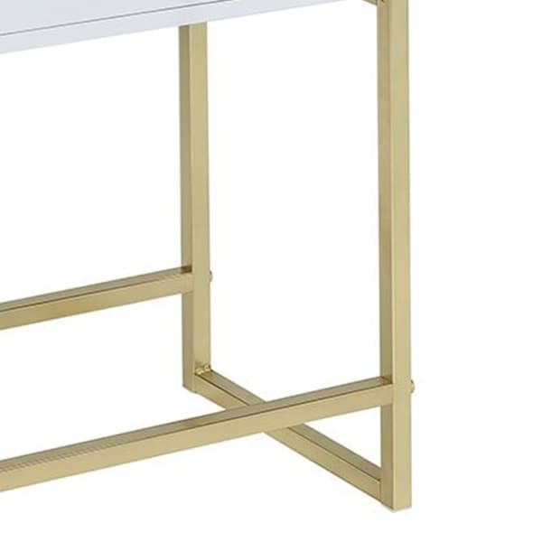 Astonishing Side Table， White and Gold