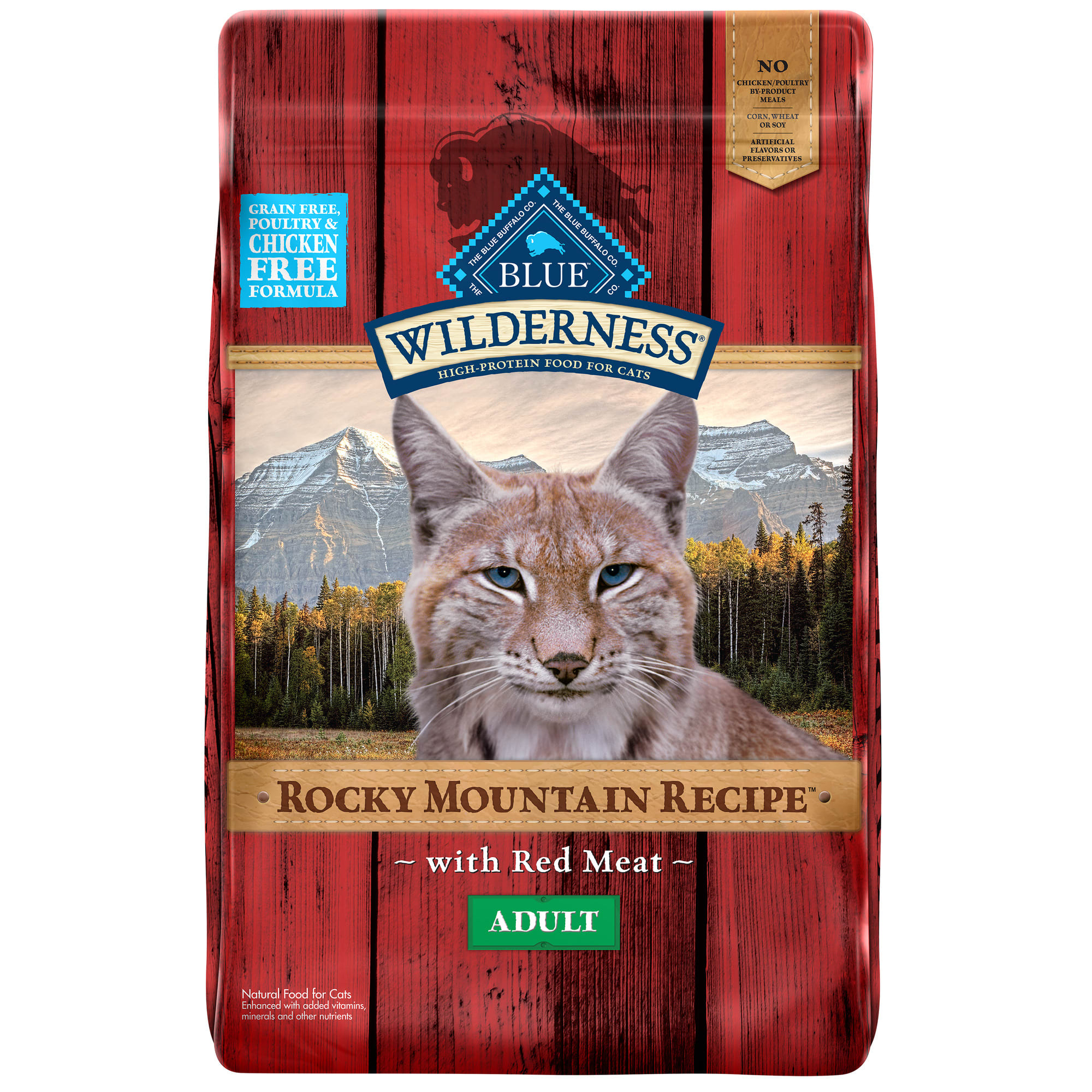 Blue Buffalo Blue Wilderness Rocky Mountain Recipe Adult Red Meat Dry Cat Food， 10 lbs.