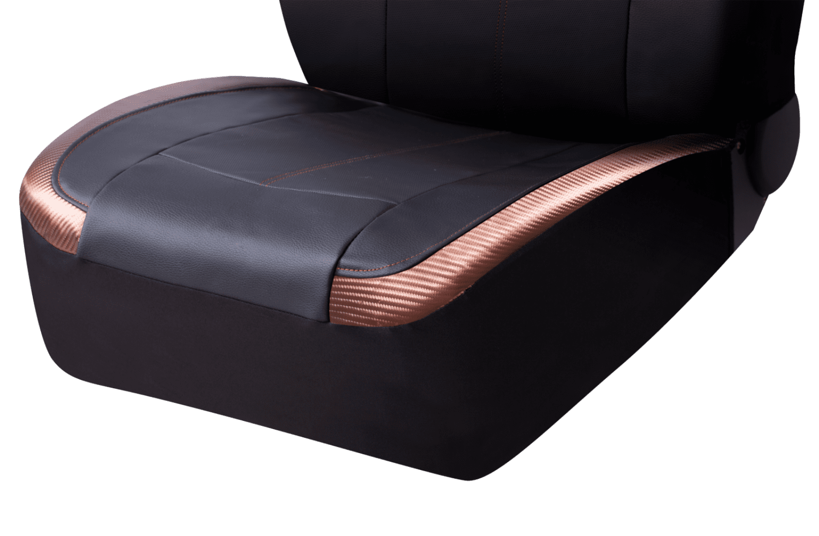 Auto Drive 2 Piece Carbon Fiber High Back Seat Covers Leather Copper， Universal Fit， 1902SC32