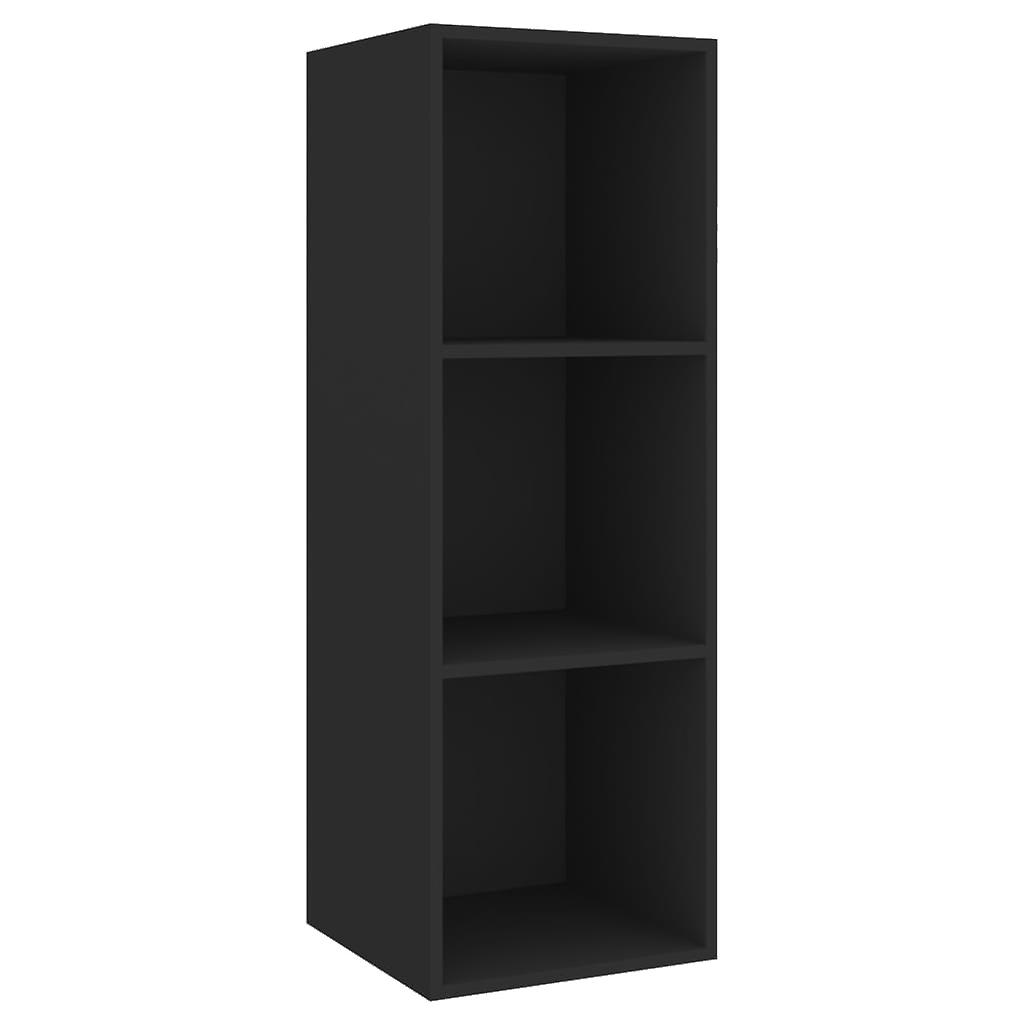 Wall-mounted Tv Cabinet Black 37x37x107 Cm Engineered Wood