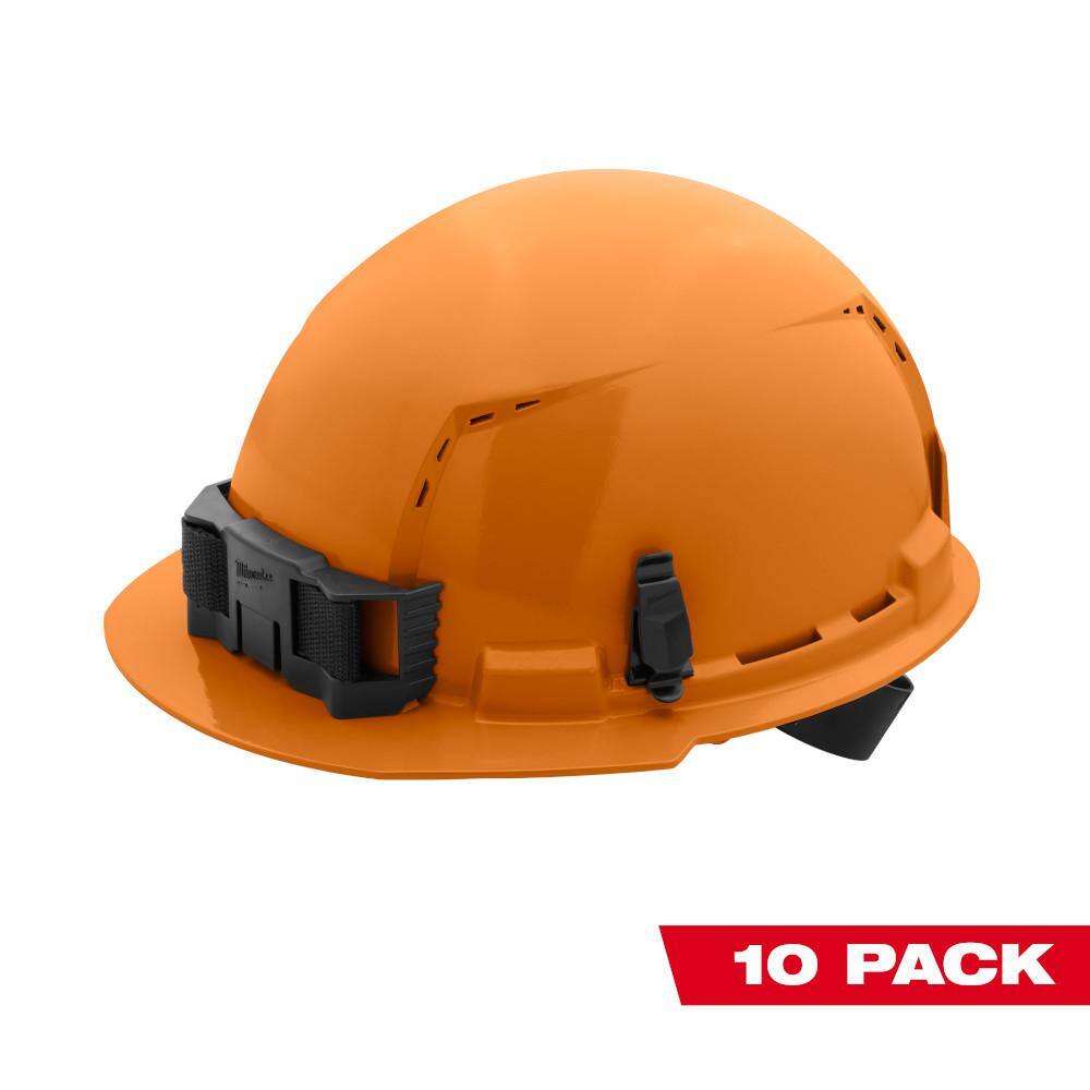 MW BOLT Orange Type 1 Class C Front Brim Vented Hard Hat with 4-Point Ratcheting Suspension (10-Pack) 48-73-1212X10