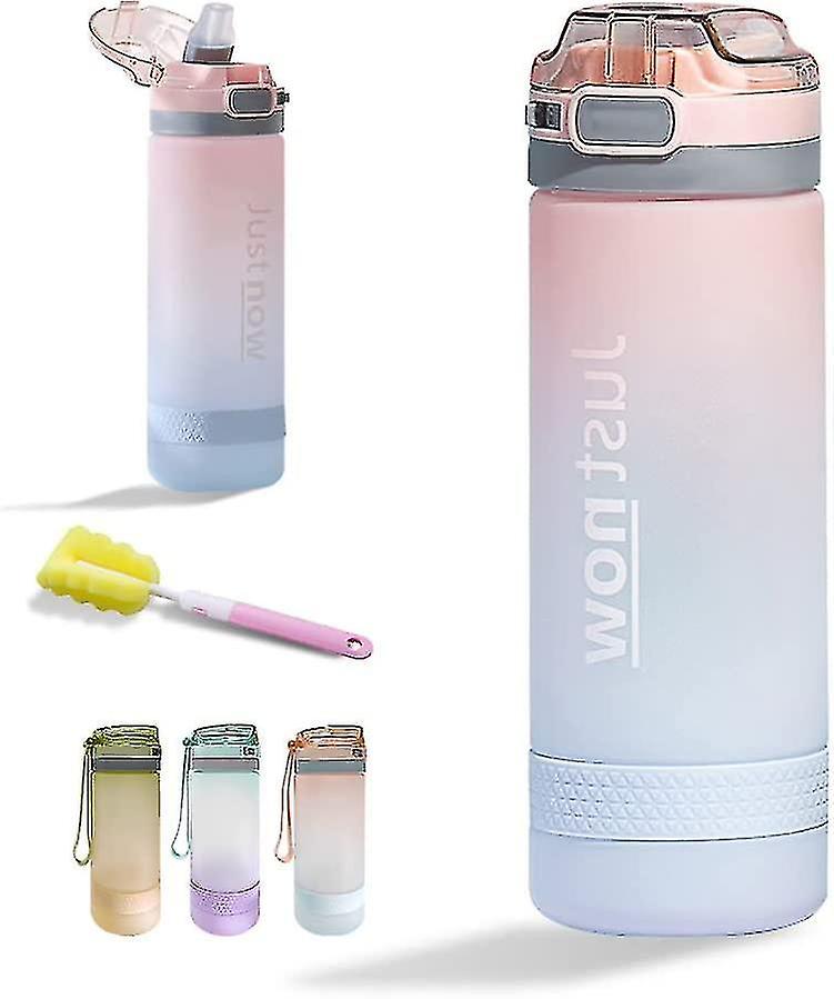 Baicccf Fitness Sport Water Bottle With Straw，tritan Gradient Color Sports Cups，drinking Bottle Cups