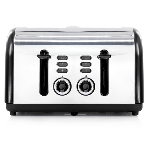 Redmond 4 slice Wide Slot 1400w Stainless Steel Toaster In Black