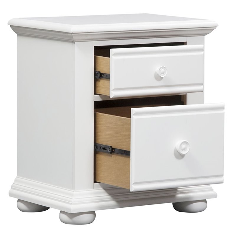 Bowery Hill 2 Drawer Nightstand in Oyster White