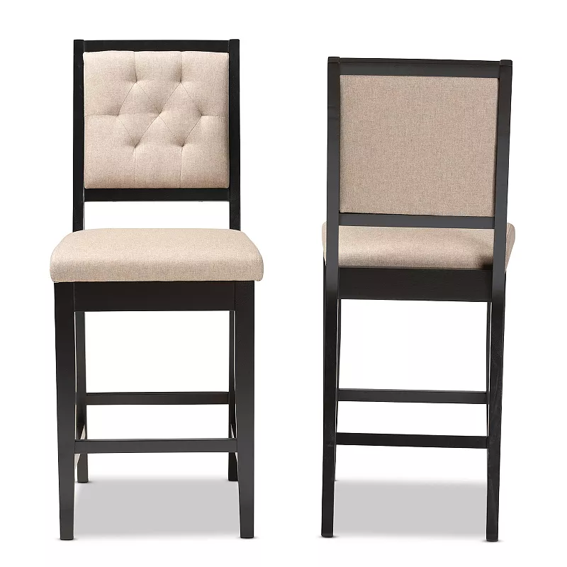 Baxton Studio Gideon Counter Stool 2-Piece Set