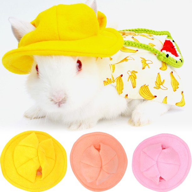 Egebert Pet Enjoy Small Animals Hat Cute Rabbit Cap Adjustable Pet Headwear Party Costume Accessories Headwear for Rabbit Guinea Pig Bunny Squirrel Small Pets