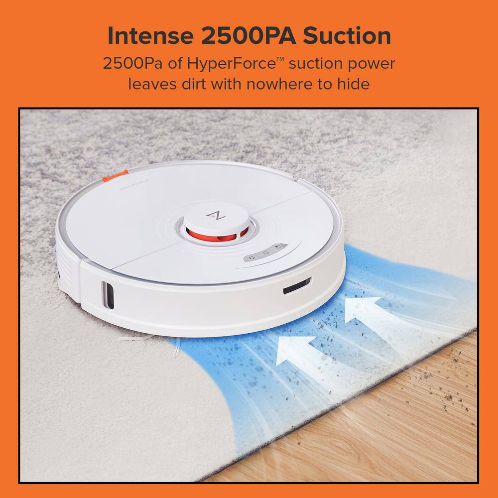 ROBOROCK S7-WHT Robot Vacuum with Sonic Mopping LiDAR Navigation Bagless Washable Filter Multisurface in White Roborock S7-WHT