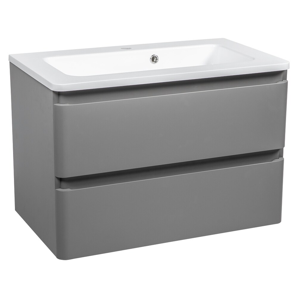 Modern Wall Mounted Bathroom Vanity with Washbasin  Comfort Collection with Mirror Simple 40\