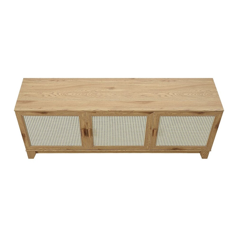 Manhattan Comfort Sheridan 62.99 In. Modern Cane Media Cabinet Console