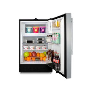 Summit Appliance 20 in. 2.68 cu. ft. Mini Refrigerator in Stainless Steel with Freezer ADA Compliant ALRF49BCSSHV