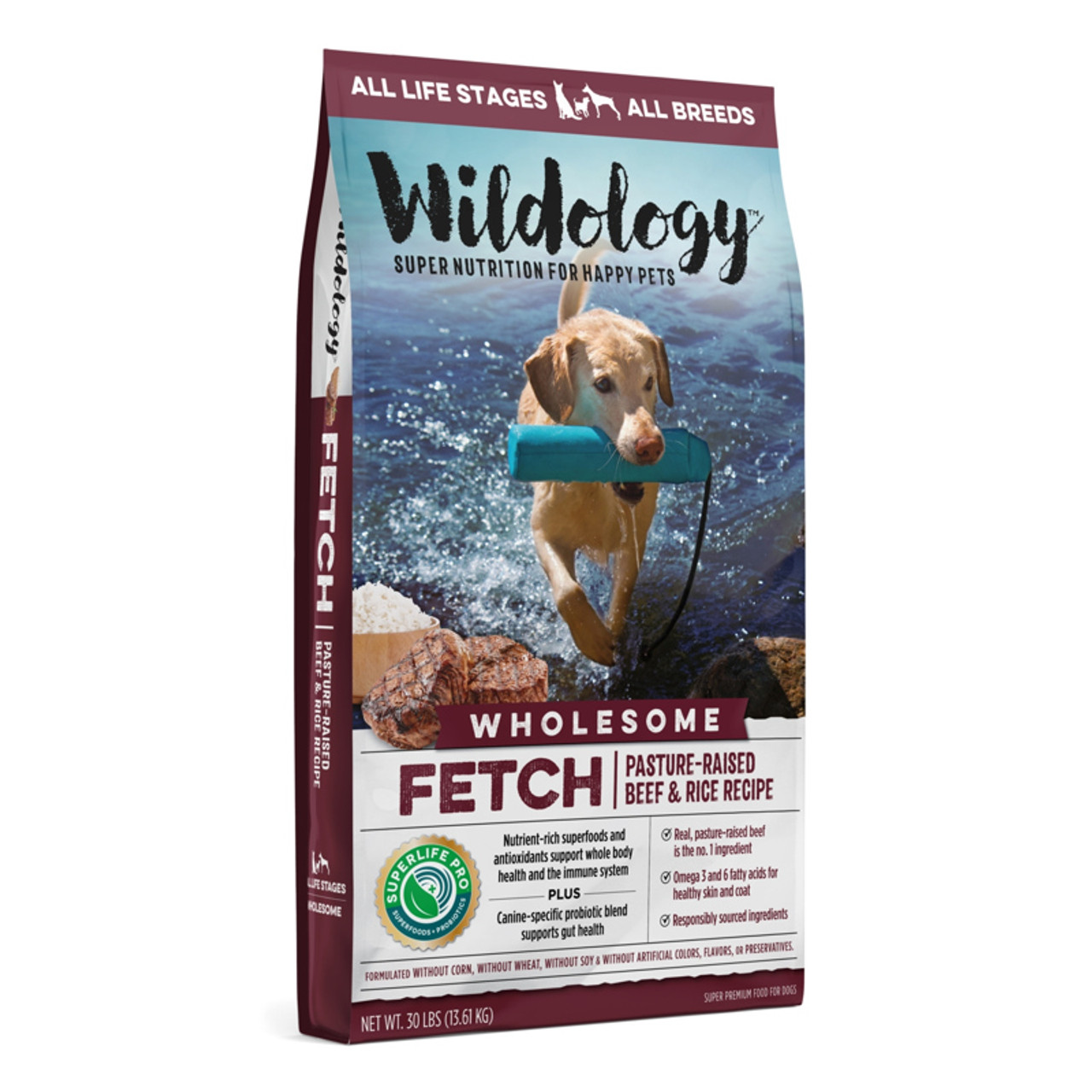 Wildology FETCH Pasture-Raised Beef and Rice Dog Food - 30 lb.