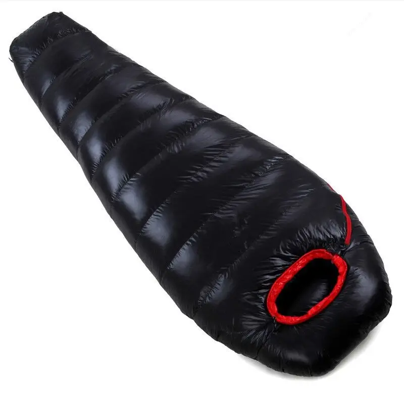 Mummy Down Sleeping Bag 3 Season Ultralight Sleeping Bag with Thermal Pocket Hood  Zippered Opening in Footbox. Lightweight