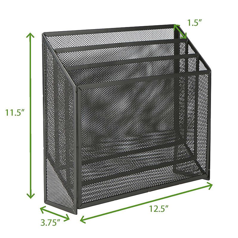 Mind Reader 3-Tier Jumbo Metal Mesh File Holder