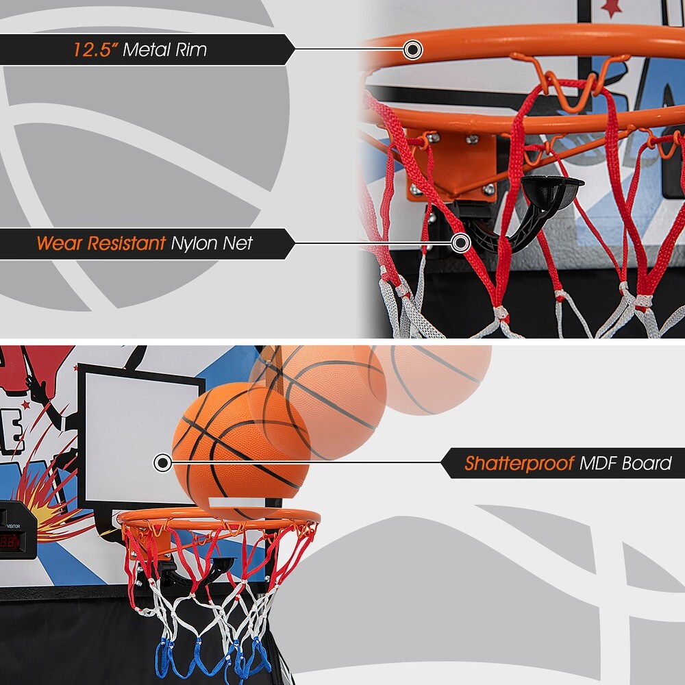 Costway Dual LED Electronic Shot Basketball Arcade Game with 8 Game   81.5'' x 81'' x 42.5'' (L x W x H)