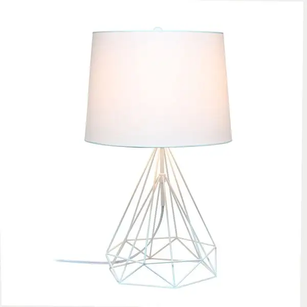 Lalia Home Geometric Wired Table Lamp with Fabric Shade - N/A