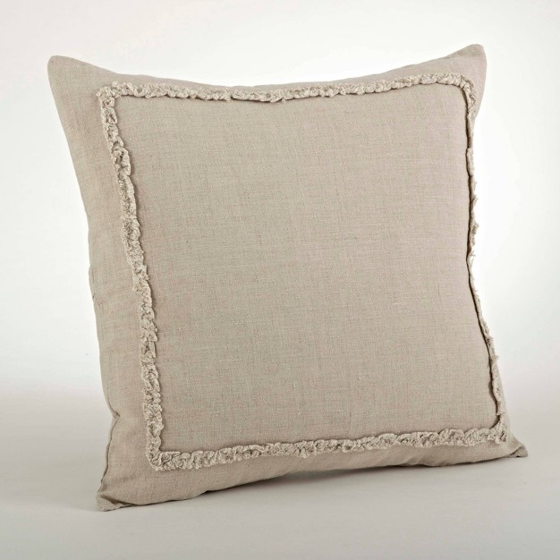 Oversize Ruffled Design Square Throw Pillow Saro Lifestyle