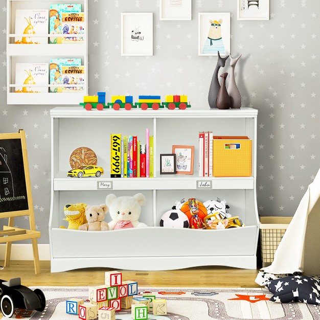 Costway Kids Storage Unit Bookshelf Bookcase Toy Organizer Bookshelf Bookcase