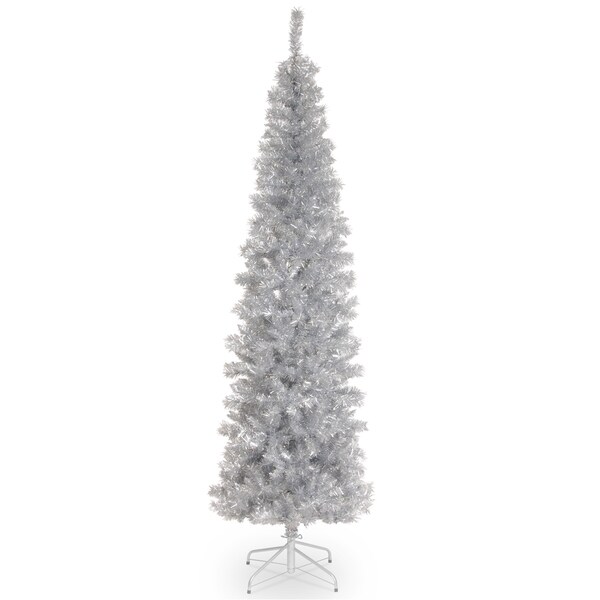 National Tree Company 6 ft. Silver Tinsel ree