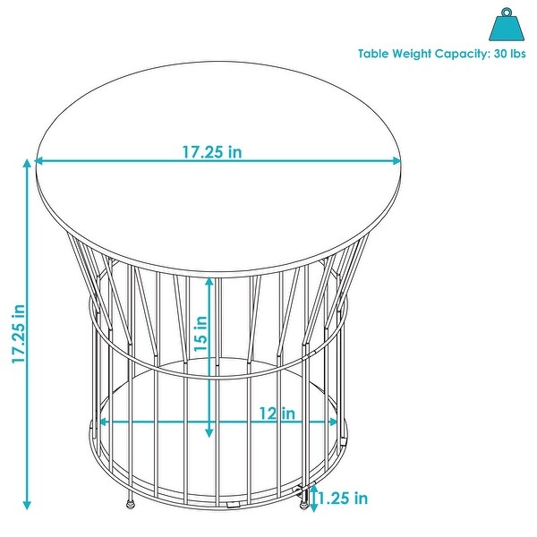 Wire Pedestal Modern End Table with MDF Pull-Open Tabletop