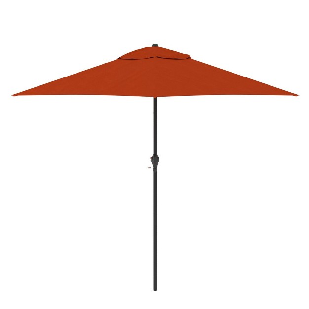 9 x27 X 9 x27 Steel Market Polyester Patio Umbrella With Crank Lift And Push button Tilt Tuscan Astella