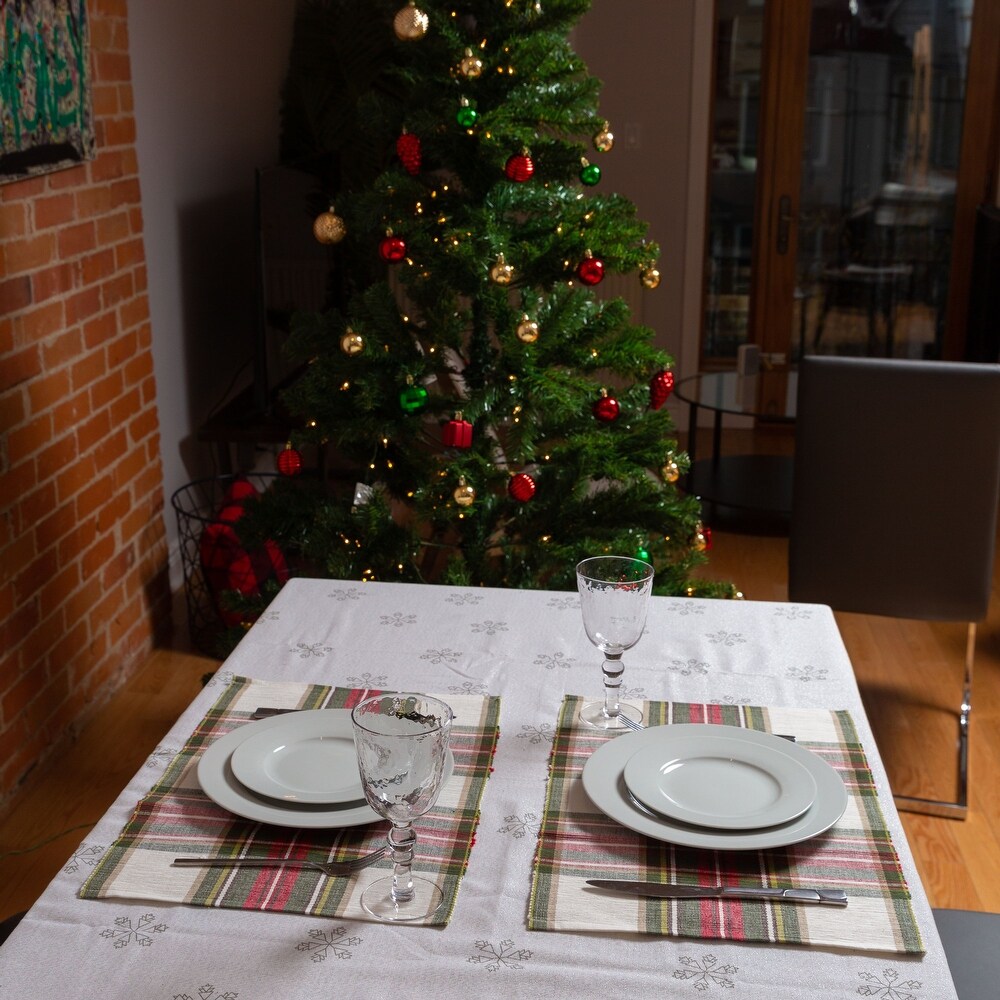 Fabstyles Celebration Plaid High Quality Cotton Placemats Set of 4   13\