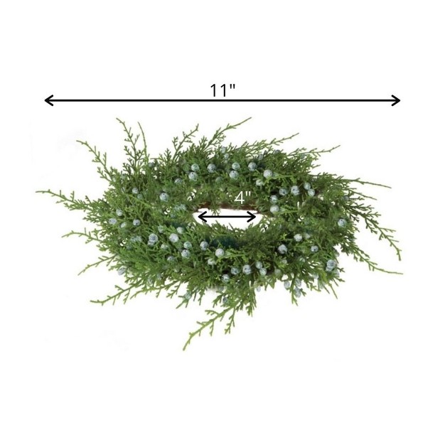 Sullivans Artificial Juniper Pine Wreath 11 quot h Green