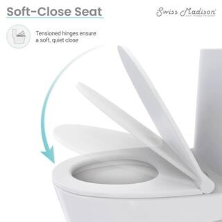 Swiss Madison Santorini 1-piece 1.11.6 GPF Dual Flush Elongated Toilet in Glossy White Seat Included SM-1T190