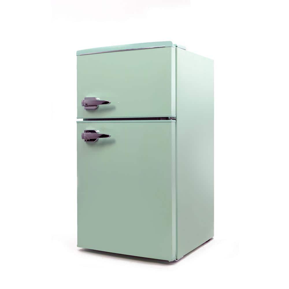 Avanti 30 cu ft Retro 2 Door Mini Fridge in Green with Freezer