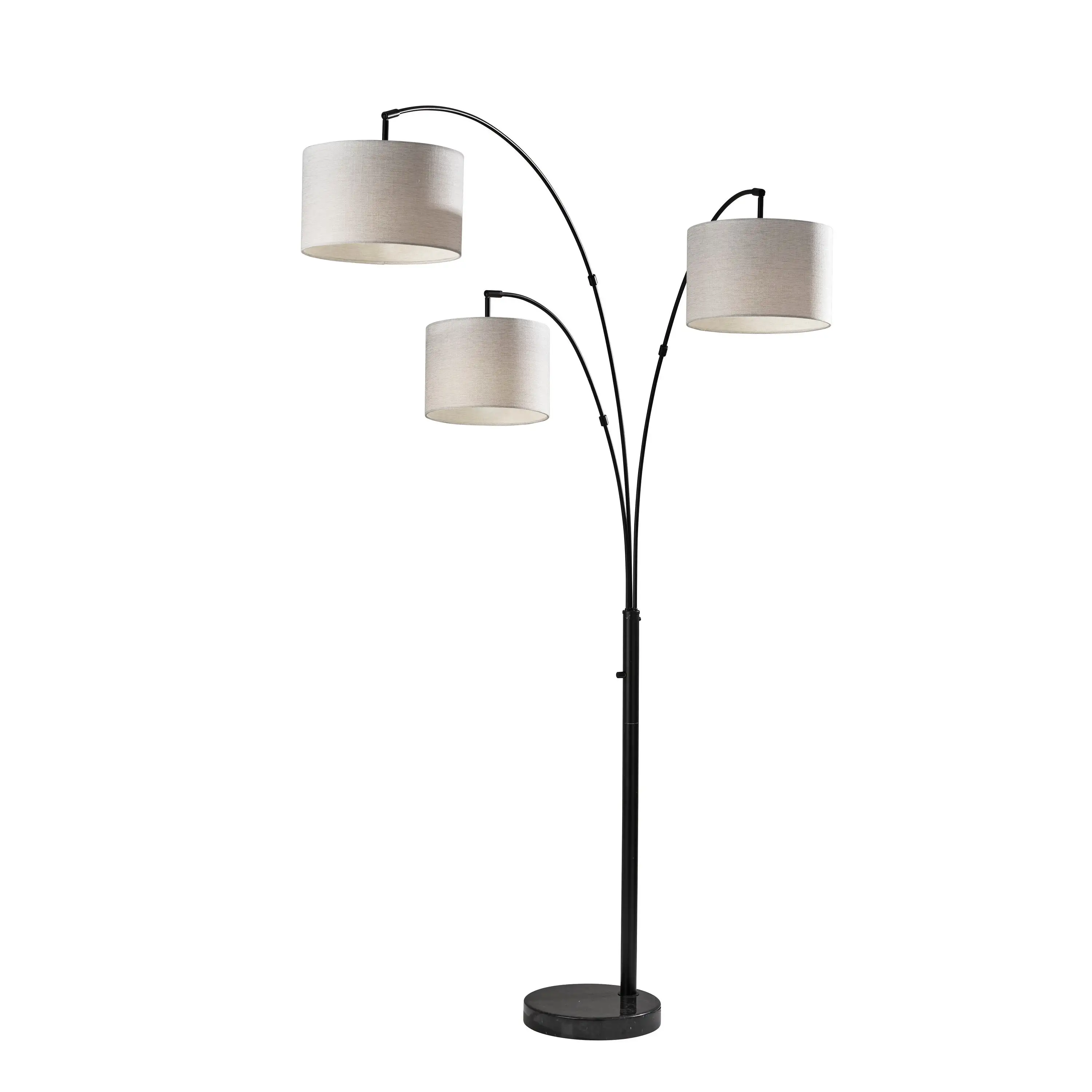 Adesso Bowery 3-Arm Black Arc Lamp